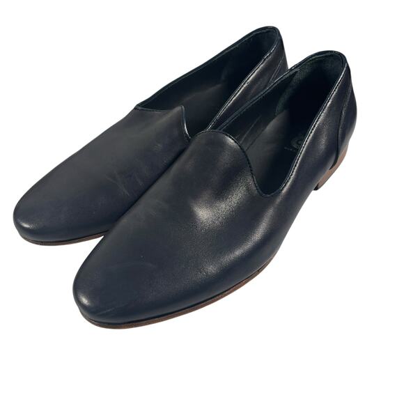 8 BY YOOX NAVY BLUE LEATHER LOAFER SHOES EU SIZE 42 US SIZE 9 - Picture 5 of 10